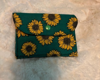 Handmade Sunflower Print Card Wallet