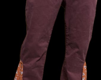 Upcycled Hippie Flare Festival Pants Lee Size 12.