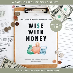 Homeschool Unit Study Wise with Money Bible Lessons Biblical Money Management & Life Skills Curriculum Faith Christian Homeschool Printable