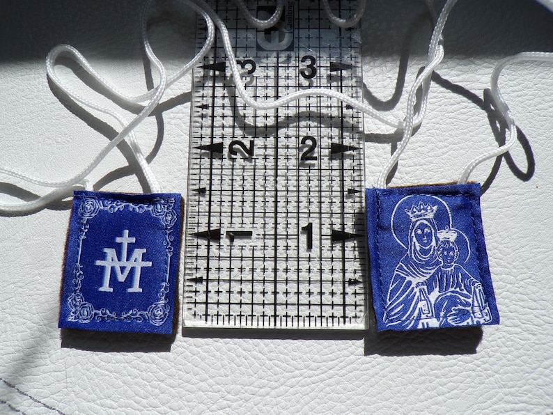 Our Lady of Mt. Carmel Brown Scapular (white Rose) - Etsy
