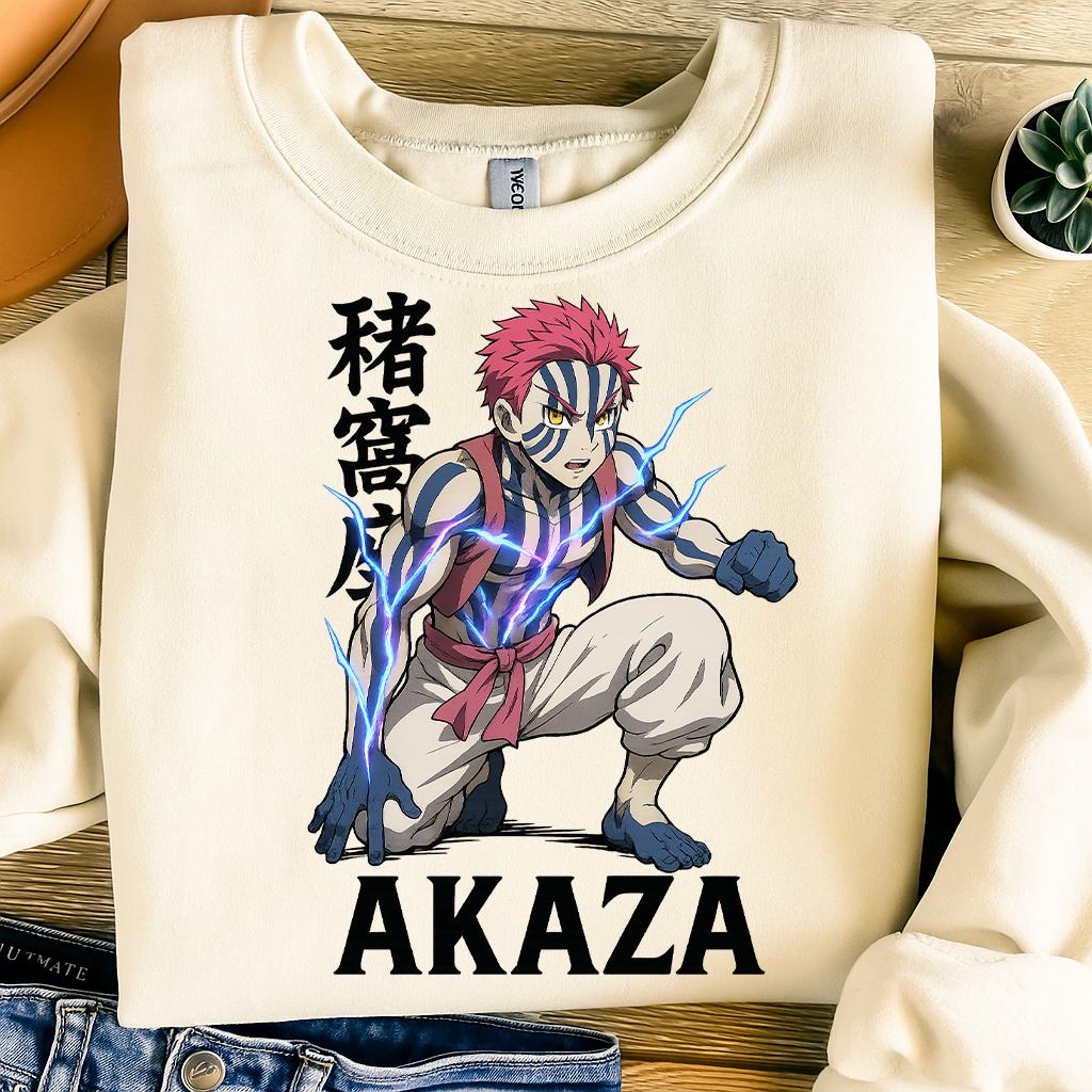 Affiche Auto-adhésive Demon Slayer Akaza – Déco Murale Anime, Cadeau Enfant