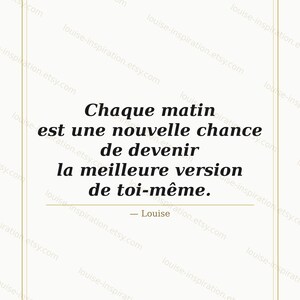 Printable French Motivational Poster | Personal Development Quote | Minimalist Decoration | Downloadable A4 Poster | Gift for Women