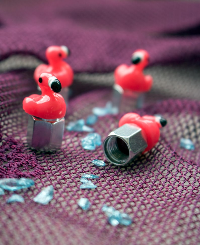 Incorrect Cap Color Handmade Flamingo Valve Caps (pair) - Etsy
