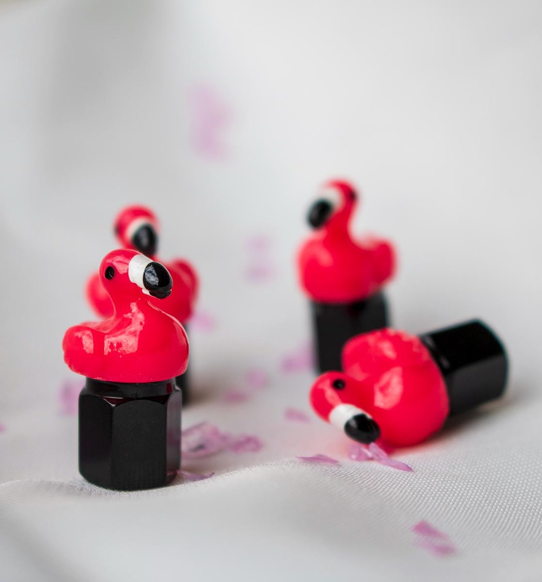 Incorrect Cap Color Handmade Flamingo Valve Caps (pair) - Etsy