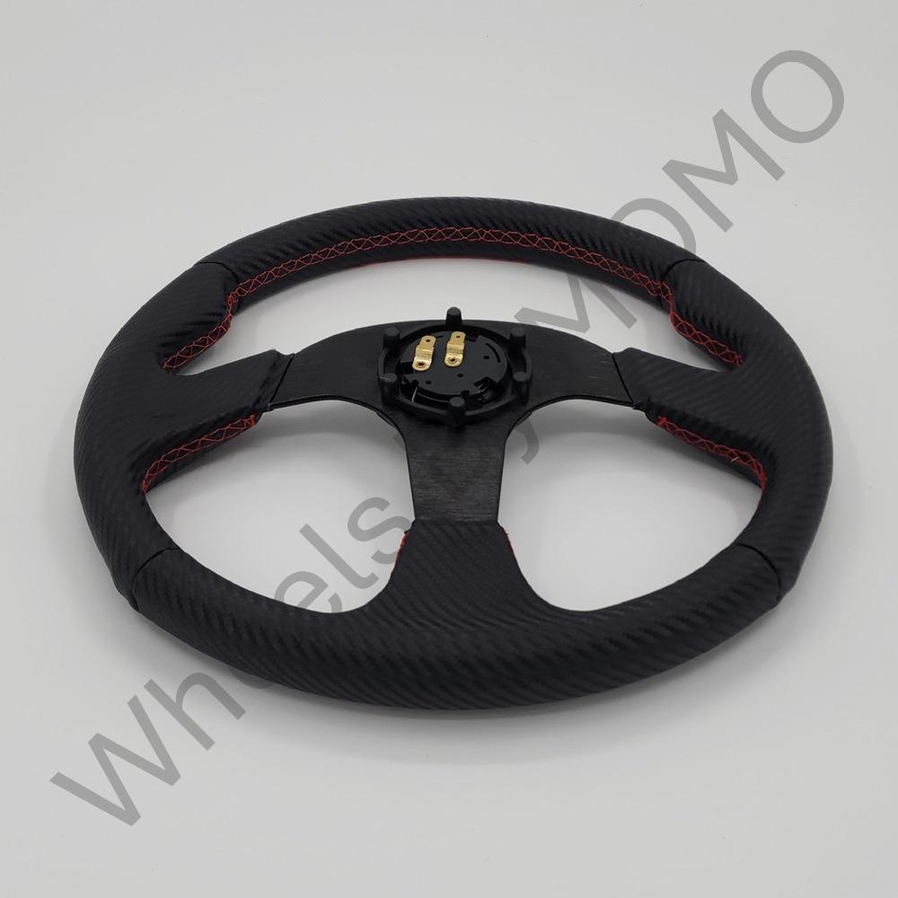 MOMO ブラックカーボンファイバーライクストリートスポーツ