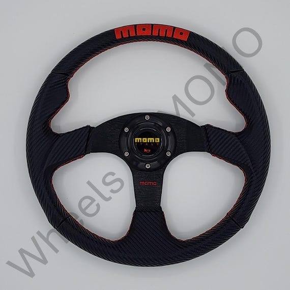 MOMO ブラックカーボンファイバーライクストリートスポーツ