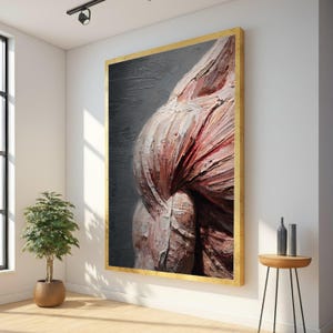 Textured Abstract Human Muscle Anatomy Canvas Art, Medical Wall Decor Illustration image 5