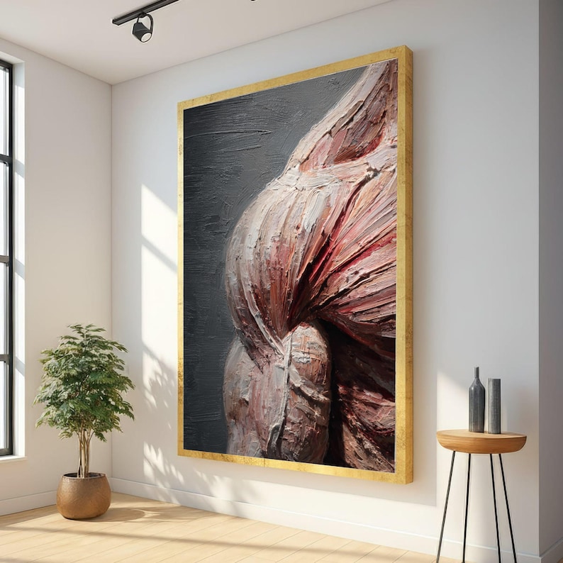 Textured Abstract Human Muscle Anatomy Canvas Art, Medical Wall Decor Illustration image 5