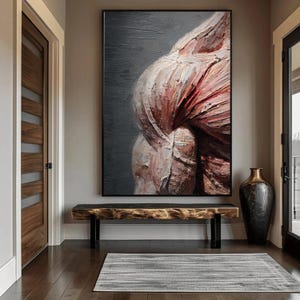 Textured Abstract Human Muscle Anatomy Canvas Art, Medical Wall Decor Illustration image 4