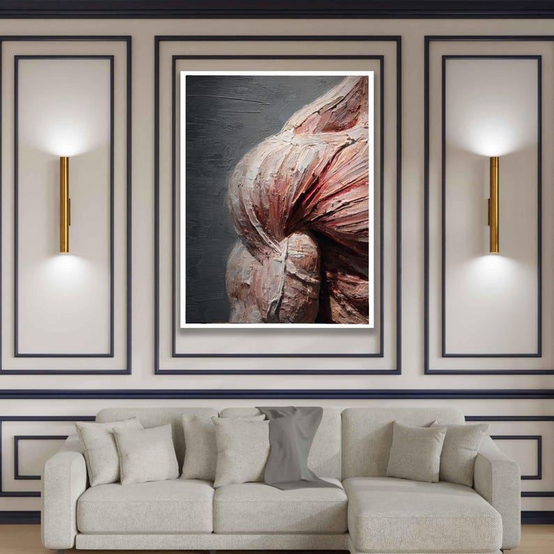 Textured Abstract Human Muscle Anatomy Canvas Art, Medical Wall Decor Illustration image 7