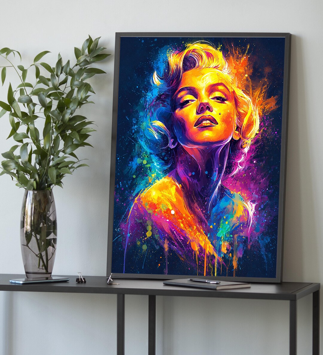 Marilyn Monroe Neon Canvas – Pop Art Wall Decor, Vibrant Colorful