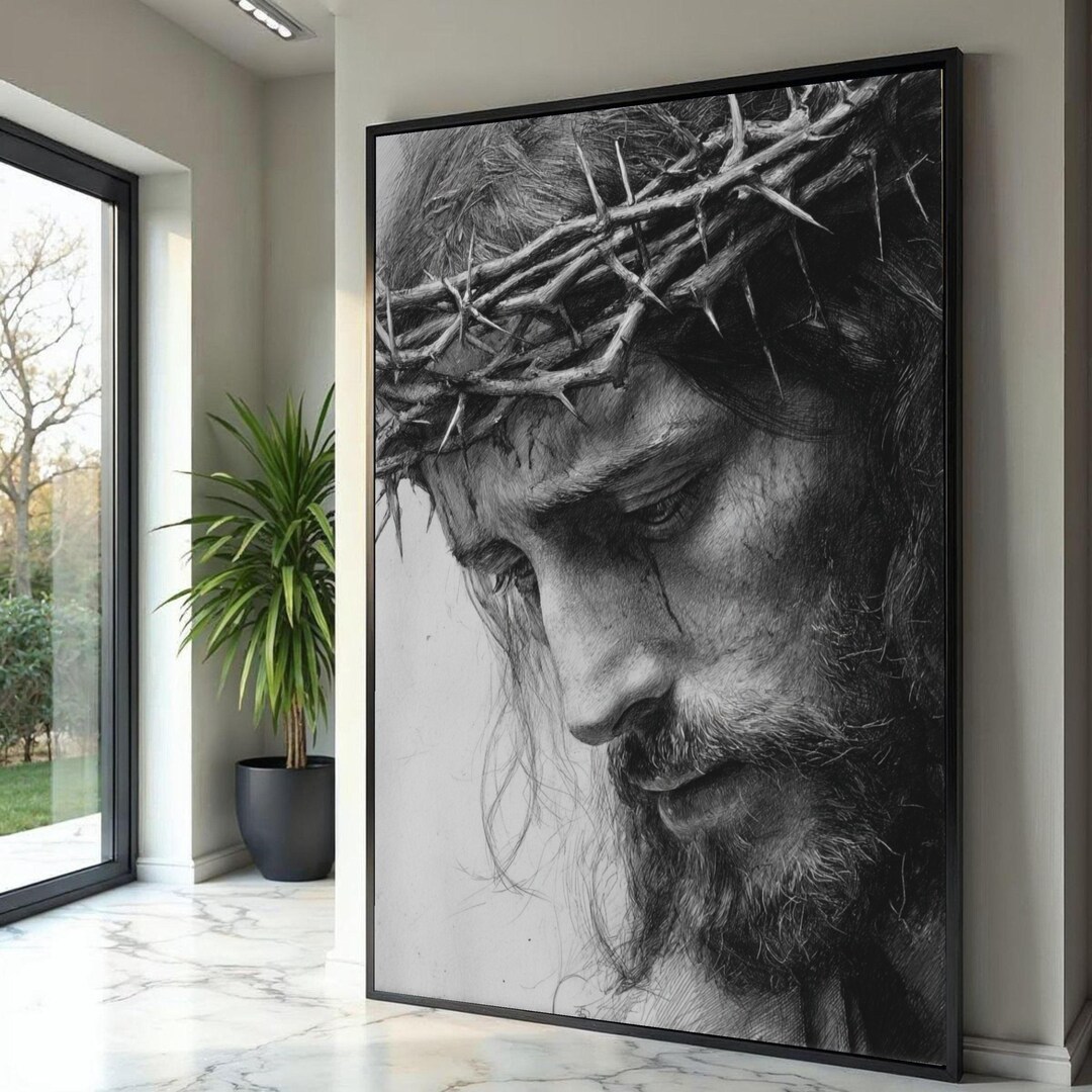 Christ Crown of Thorns Canvas Print, Religious Spiritual Wall Art - Etsy