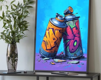 Graffiti Spray Can Canvas – Colorful Urban Street Art Wall Poster