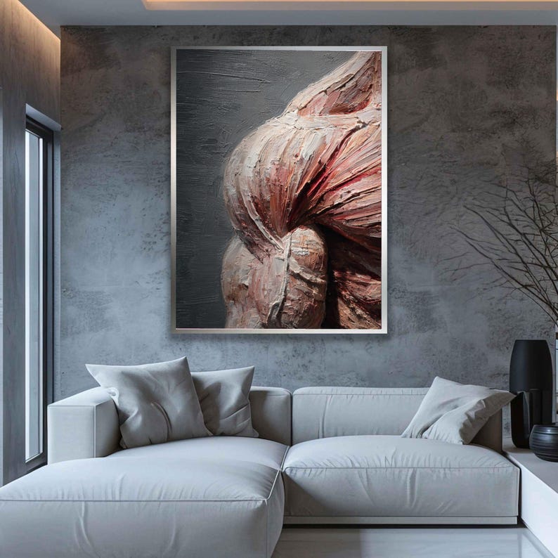 Textured Abstract Human Muscle Anatomy Canvas Art, Medical Wall Decor Illustration image 8
