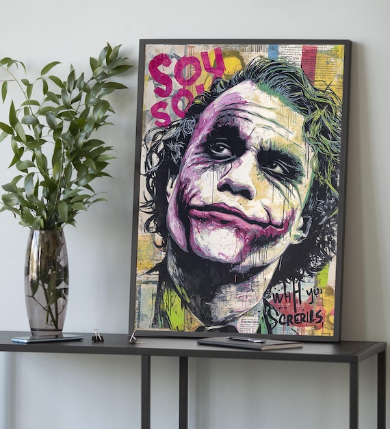 Joker Graffiti Canvas Art: Vibrant Pop Culture Home Decor - Etsy