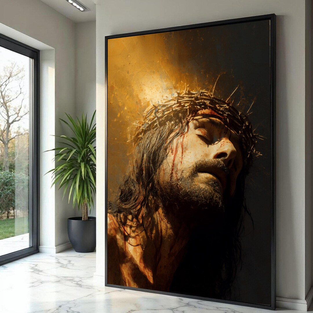 Jesus Christ Crown of Thorns Canvas Print, Spiritual Christian Wall Art ...