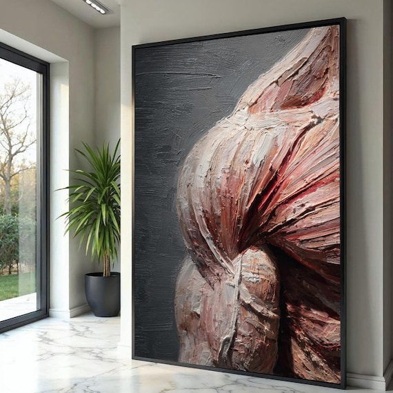 Textured Abstract Human Muscle Anatomy Canvas Art, Medical Wall Decor Illustration