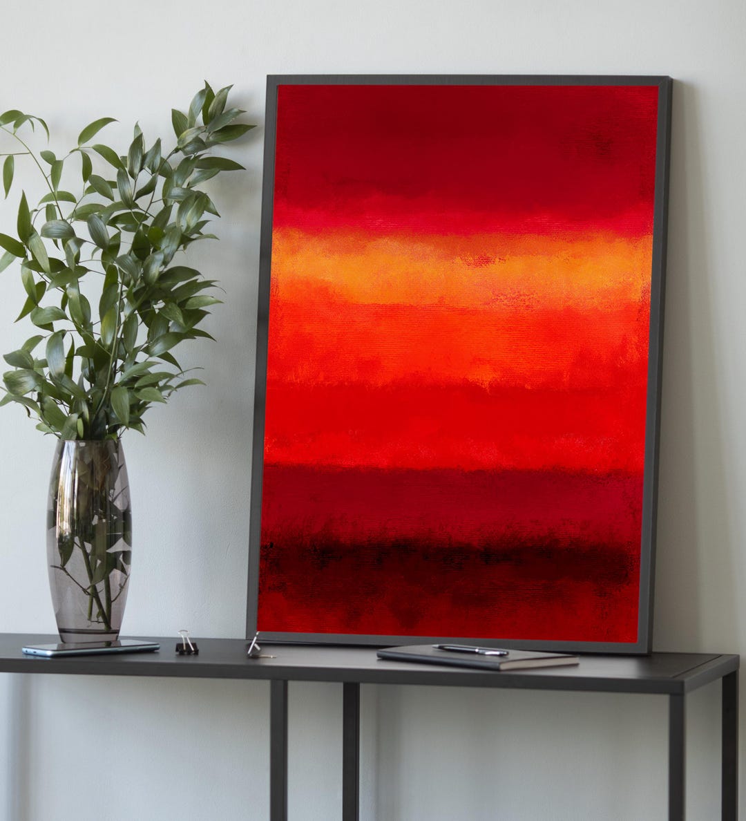 Rothko Style Canvas Print: Abstract Red Orange Yellow Color Field Art ...