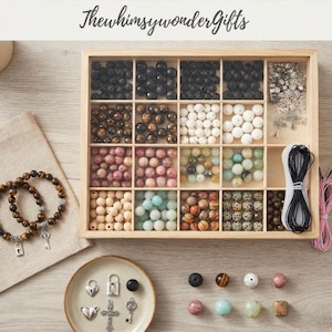 Natural Stone Beads Bracelet Kit DIY Jewelry Making with Charms & Spacers