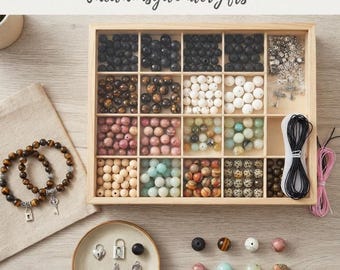 Natural Stone Beads Bracelet Kit DIY Jewelry Making with Charms & Spacers