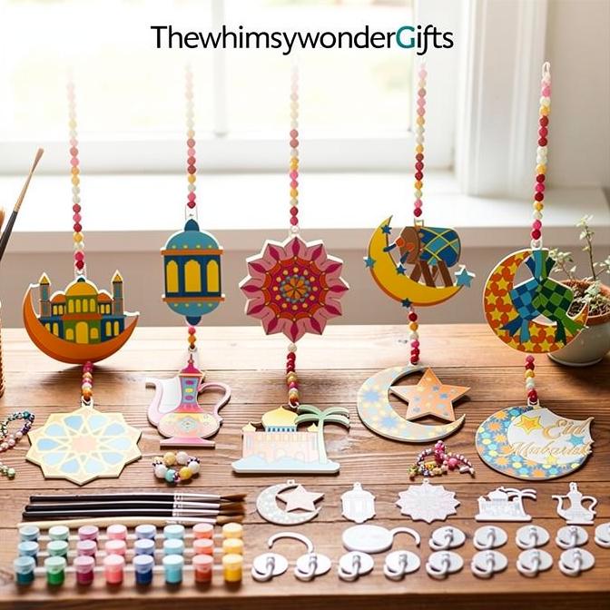 Ramadan DIY Suncatcher Kit - 30PCS Crescent Moon & Star Crafts for Kids