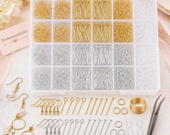 Hypoallergenic Earring Making Kit: 925 Silver Hooks, Jump Rings, and Backs