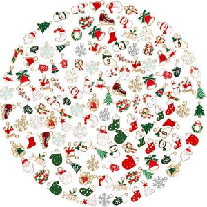 250Pcs Assorted Christmas Alloy Charms for DIY Bracelets Necklaces and Earrings