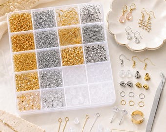 2,320pcs Earring Making Kit – Hooks, Backs, Posts & Jump Rings for DIY Jewelry Craft Projects