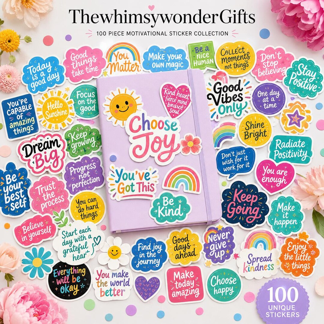 Motivational Stickers (100pcs) | Waterproof Vinyl Positive Affirmations ...