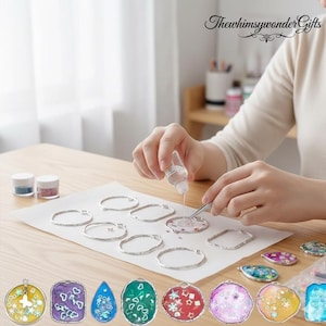 48 Platinum Alloy Open Back Bezel Pendants: Resin Jewelry Making
