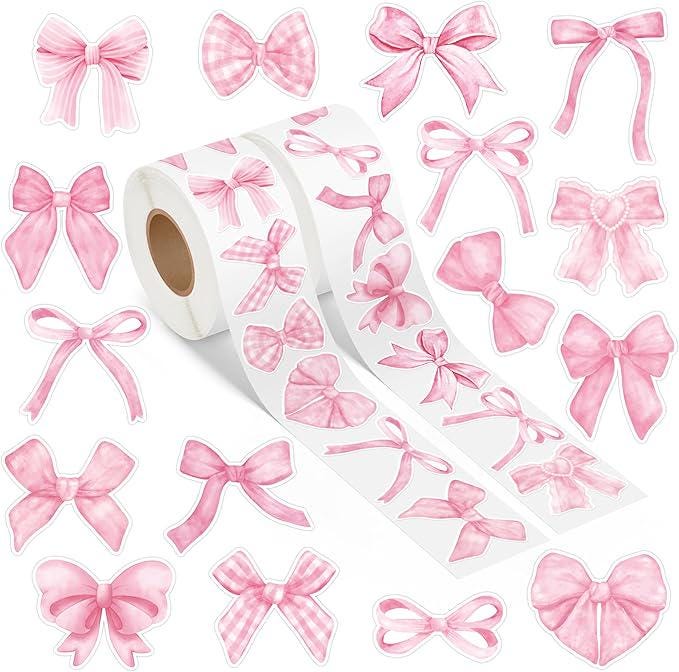 Watercolor Bow Stickers Pack for DIY Laptop Water Bottle Scrapbook ...