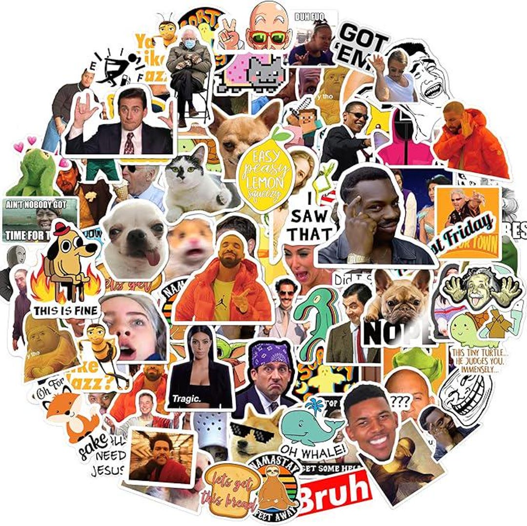 220pcs Funny Meme Stickers Waterproof Vinyl for Laptop Phone DIY Pack ...