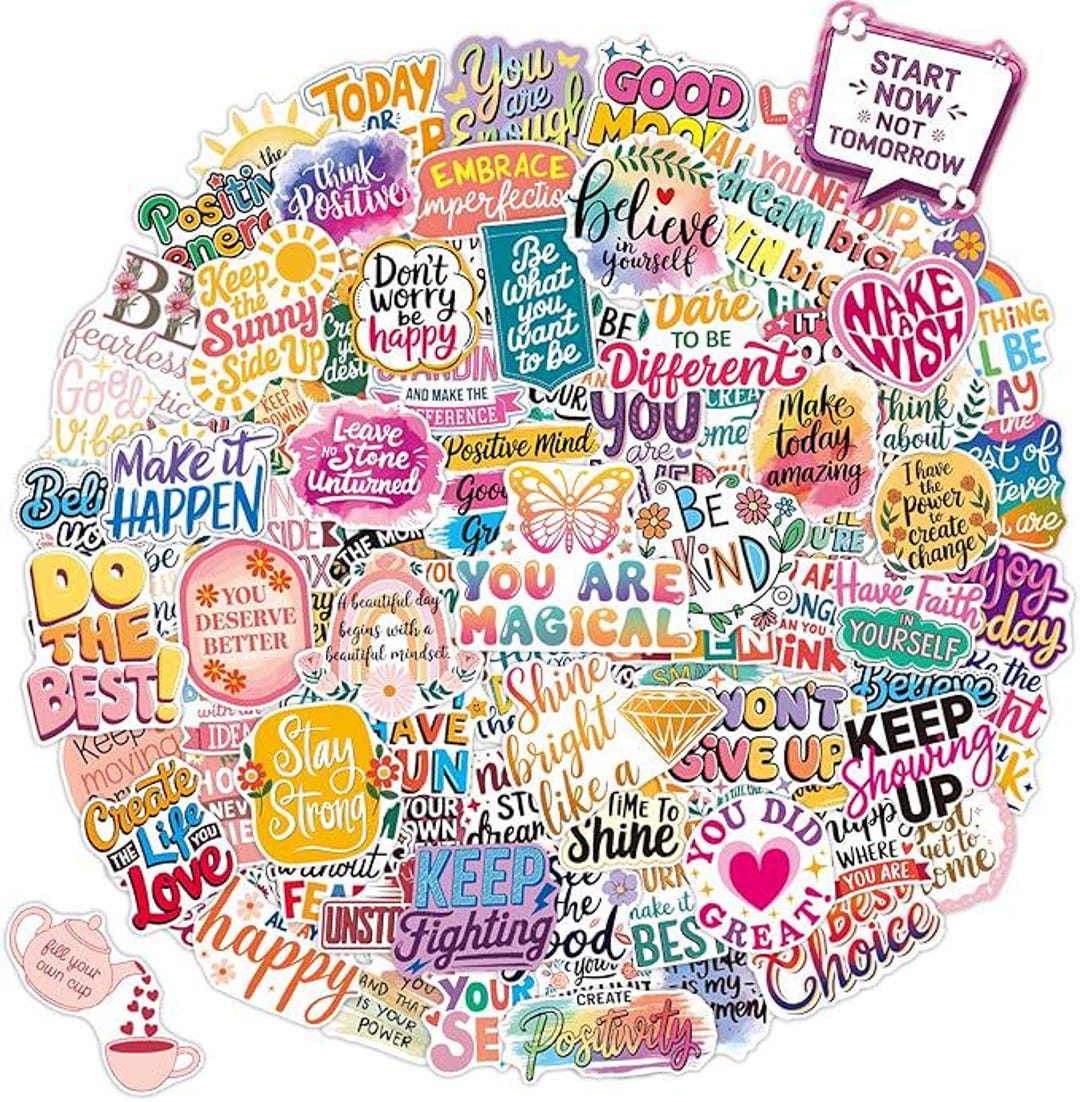 300pcs Motivational Positive Affirmation Stickers Waterproof Vinyl DIY ...