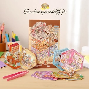 20 Sets DIY 3D Sticker Scene Book for Kids & Adults Craft Gift Kit