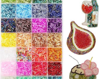 Tube Seed Beads 7mm – 8400pcs Glass Bugle Beads for Jewelry Making & Embroidery (28 Colors)