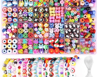 Polymer Clay Bead Kit: 1000pcs Bracelet Charms & Craft Supplies