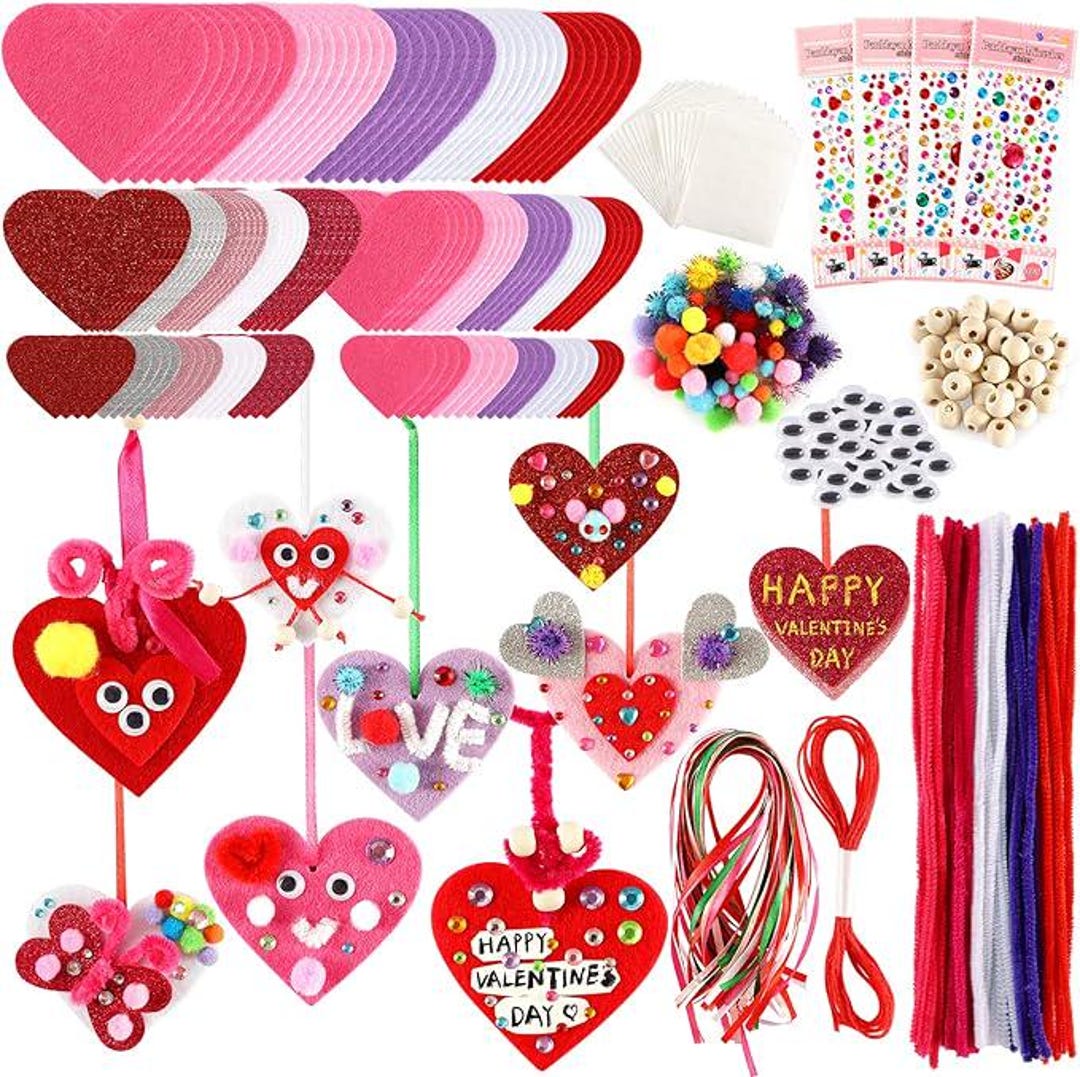 Valentine’s Day Heart Craft Kit for Kids DIY Party Favor School Gift ...