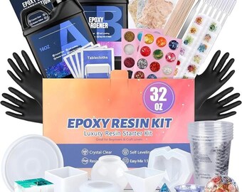 32oz Epoxy Resin Kit for Beginners DIY with Molds Dried Flowers Craft Set
