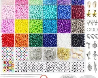Clay Beads Bracelet Making Kit Beginner 5000 Pcs Preppy Polymer Beads with Charms