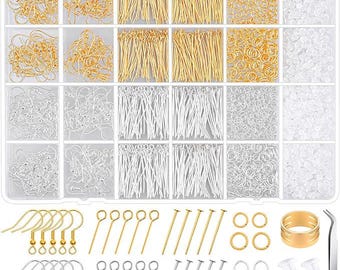 Hypoallergenic Earring Making Kit: 925 Silver Hooks, Jump Rings, and Backs
