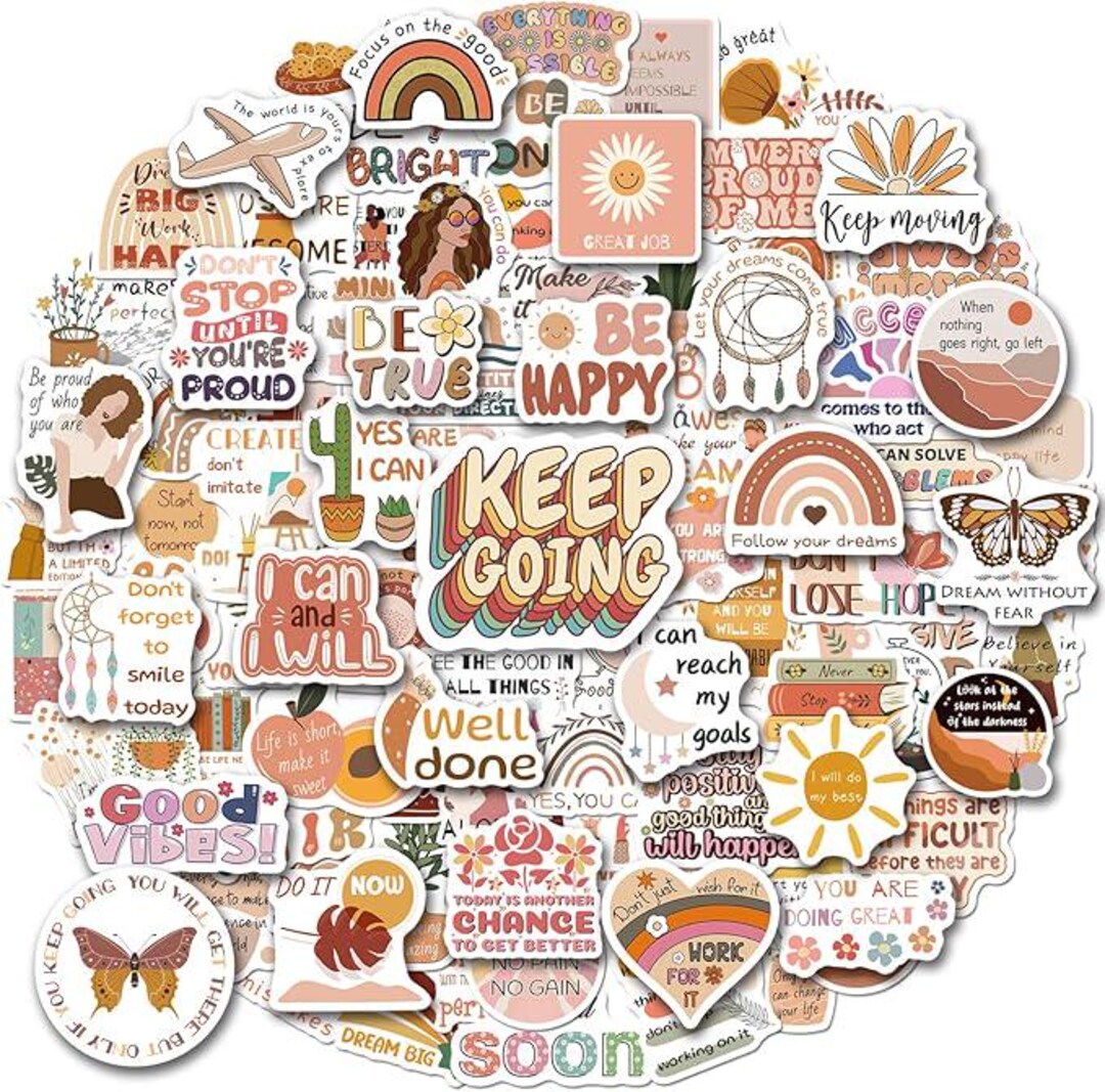 Vintage Positive Affirmation Stickers for DIY Laptop Water Bottle ...