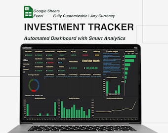 Investment Tracker Excel & Google Sheets | All-in-One Automated Investing and Savings Dashboard