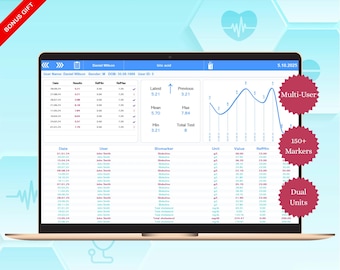 Lab Results Tracker Excel Google Sheets Medical Blood Work Log Health Template
