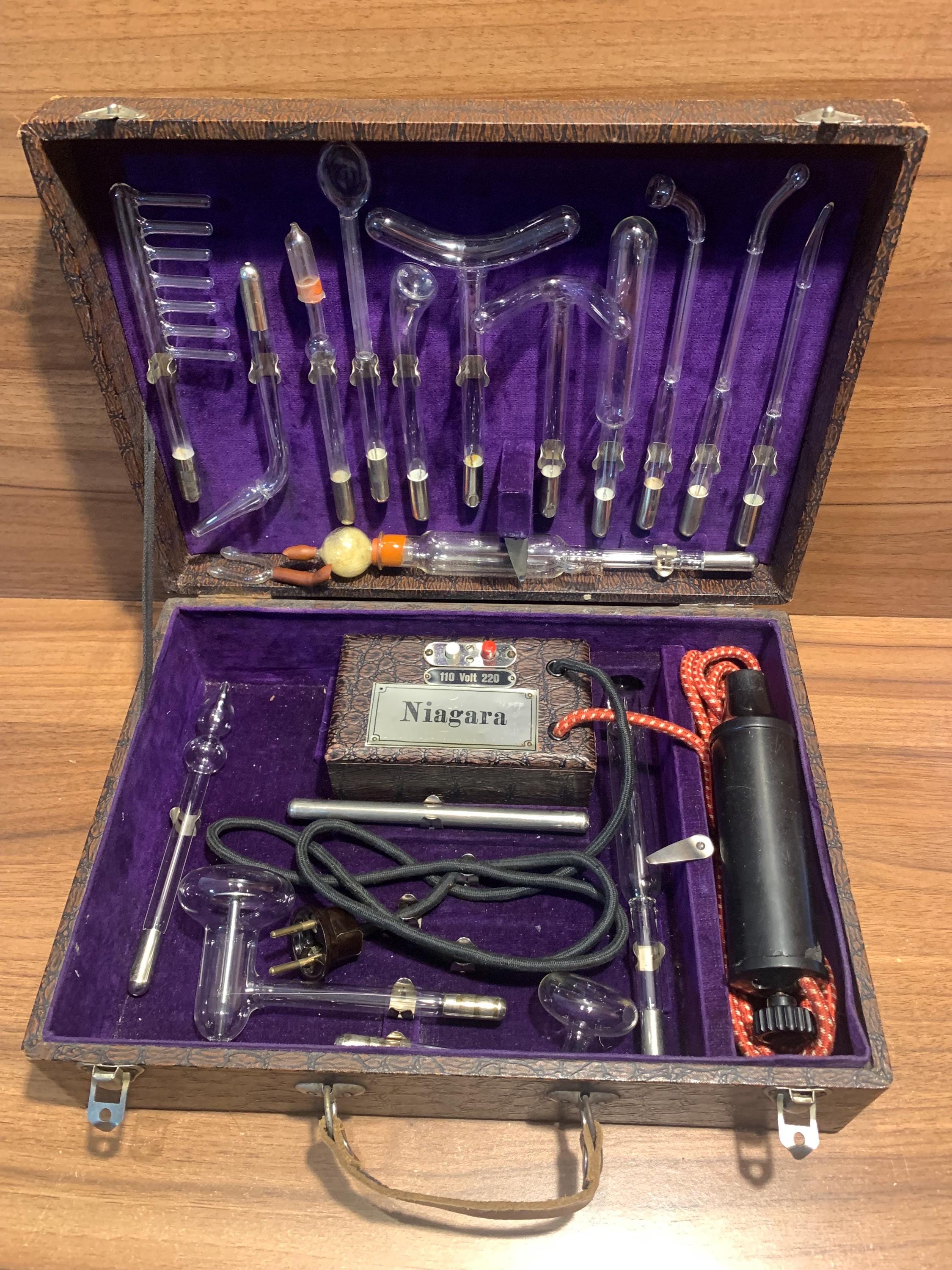 Antique Niagara Tesla-era Violet Ray Device With 17 Original