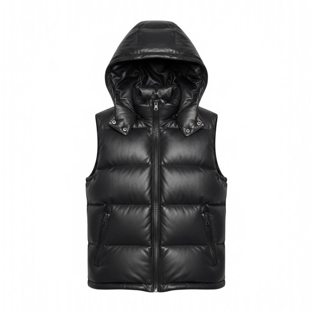 Hooded Leather Vest