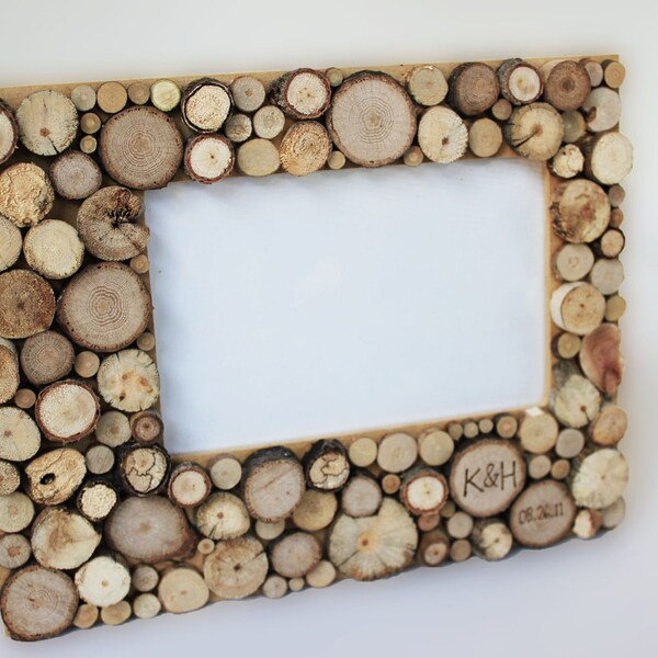 Rustic Frame with 4 by 6 inch opening --- I Wood Coins,  Rustic Wedding, Spring Wedding, Summer Wedding from Naturally Aspen