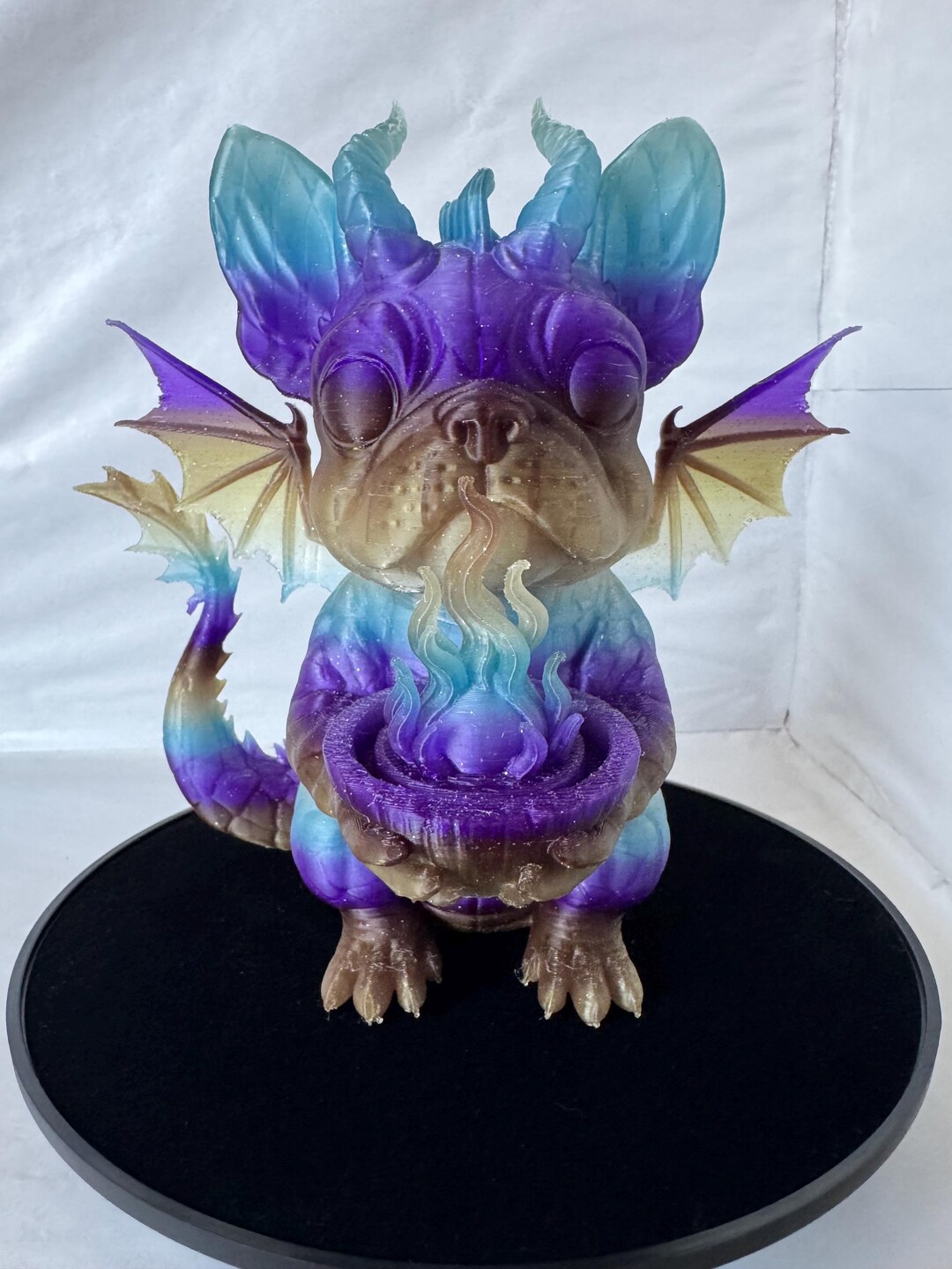 Merlin the Dragon Frenchie, Magic Flame. Gradient Twinkling Luxury ...