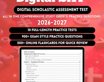 Digitale SAT-Vorbereitung 2026 | SAT-Vorbereitungstest | SAT-Prüfung | SAT-Test | Scholastic Assessment Test | SAT | Scholastic-Buch | Scholastic