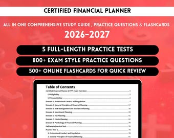 CFP Study Guide 2026 | Cfp Exam | Certified Financial Planner | Certified Financial Planner Book | Cfp Exam Prep | Cfp Notebook | Cfp