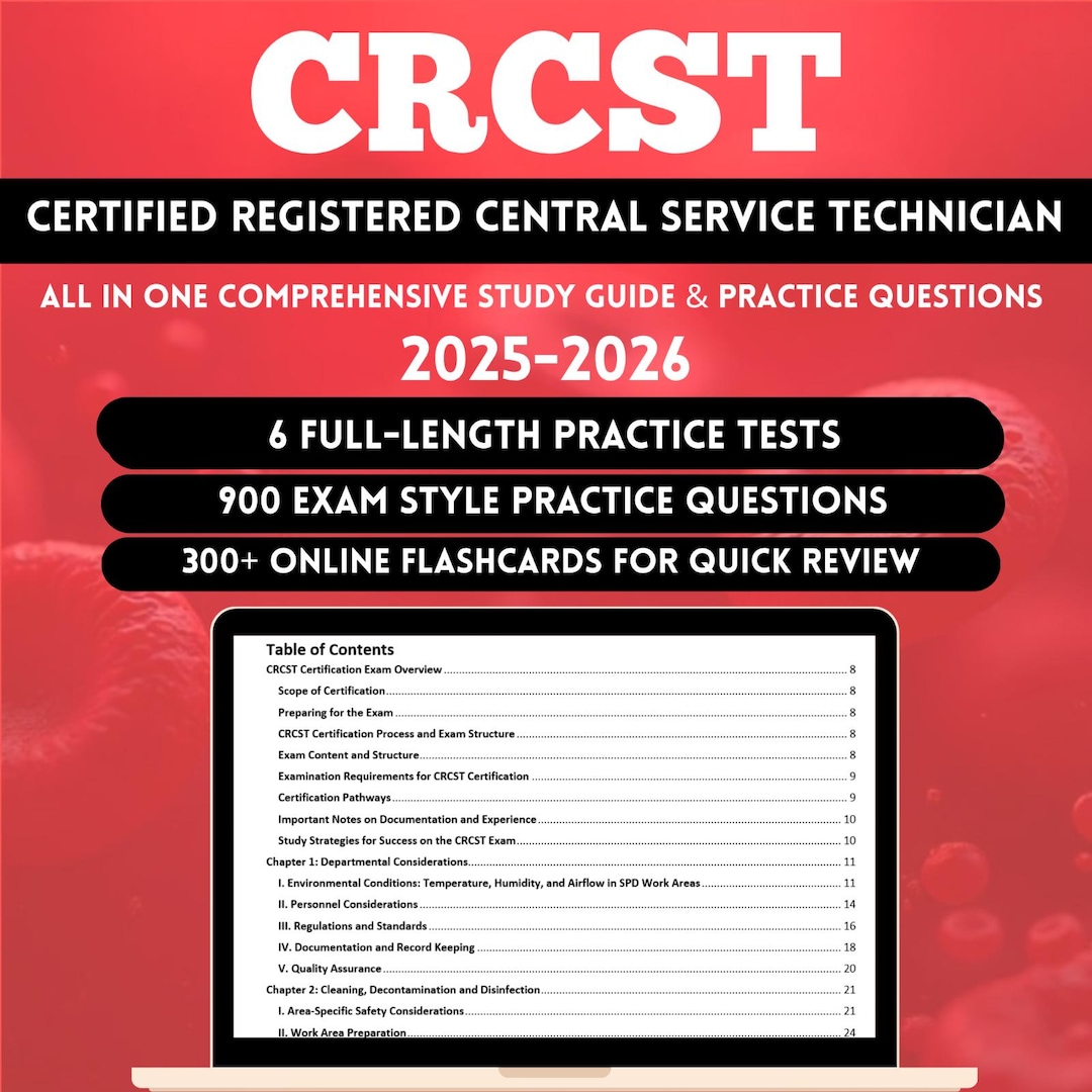 Crcst Study Guide 2026 | Sterile Tech Practice Questions Book | Crcst ...